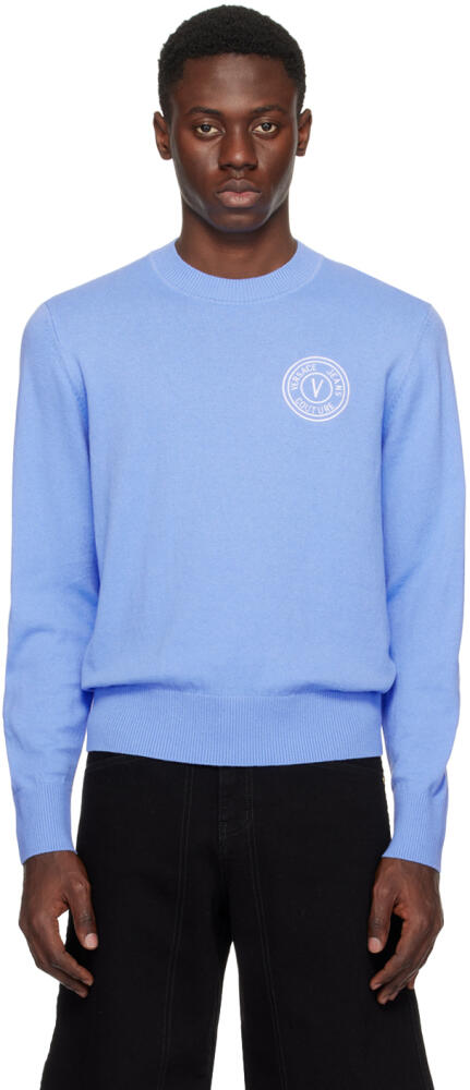 Versace Jeans Couture Blue V-Emblem Sweater Cover