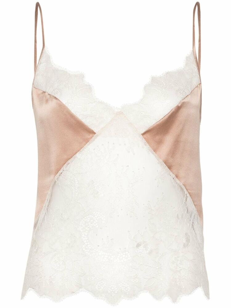 Blumarine chantilly-lace tank top - Neutrals Cover