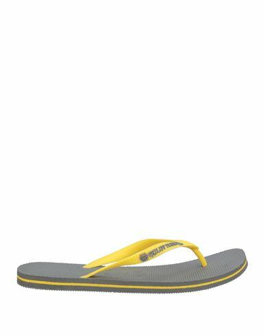 Philipp Plein Man Thong sandal Yellow Rubber Cover