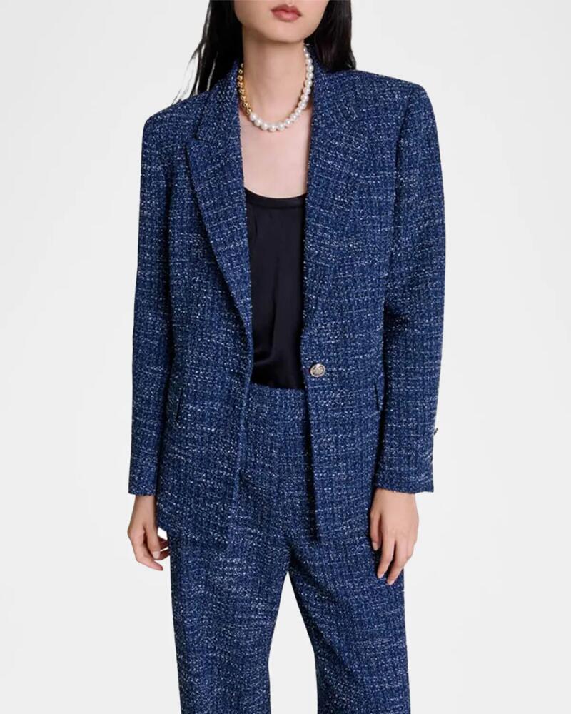 Maje Volicy Metallic Tweed Blazer Cover