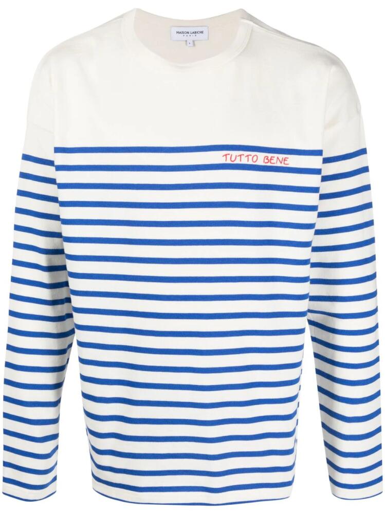 Maison Labiche striped long-sleeve T-shirt - Blue Cover