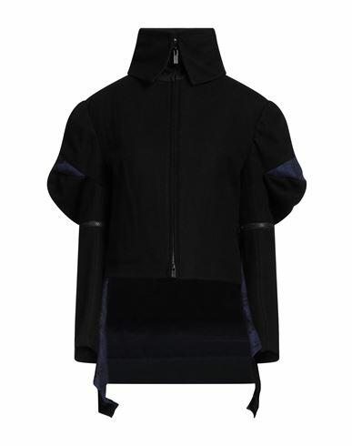 Yohji Yamamoto Woman Jacket Black Wool, Nylon, Cotton Cover