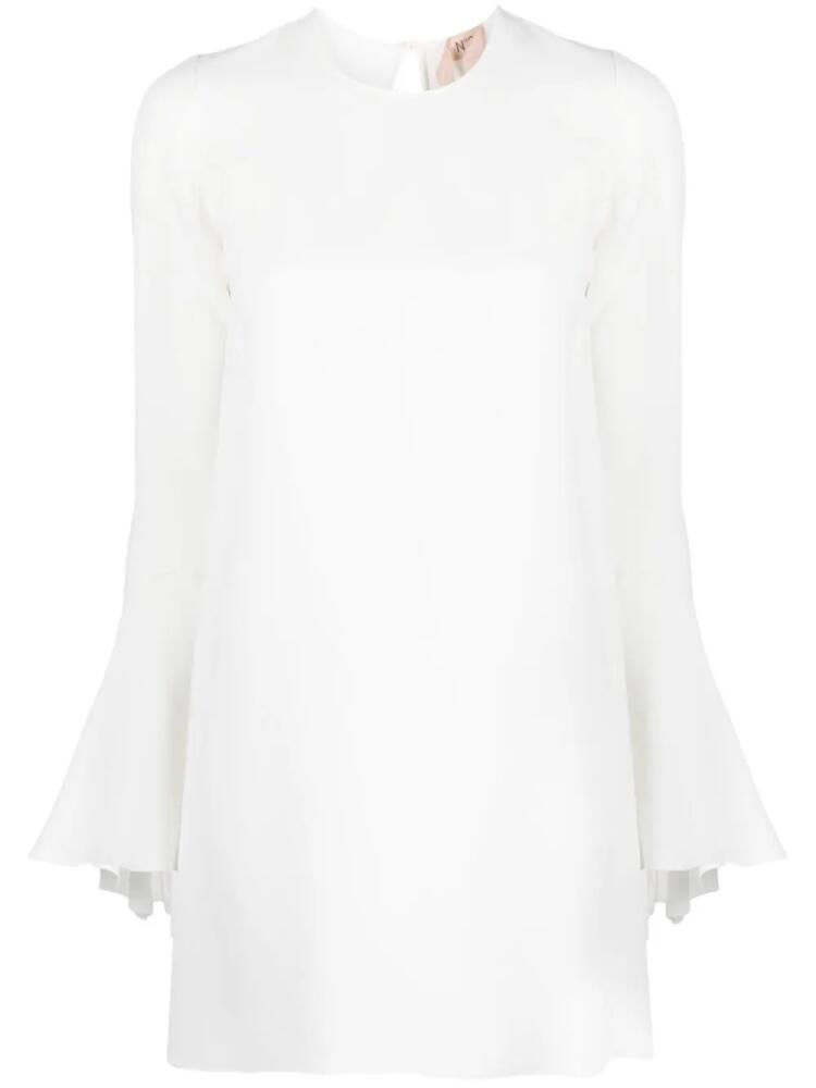 N°21 flared-cuff long-sleeved dress - White Cover