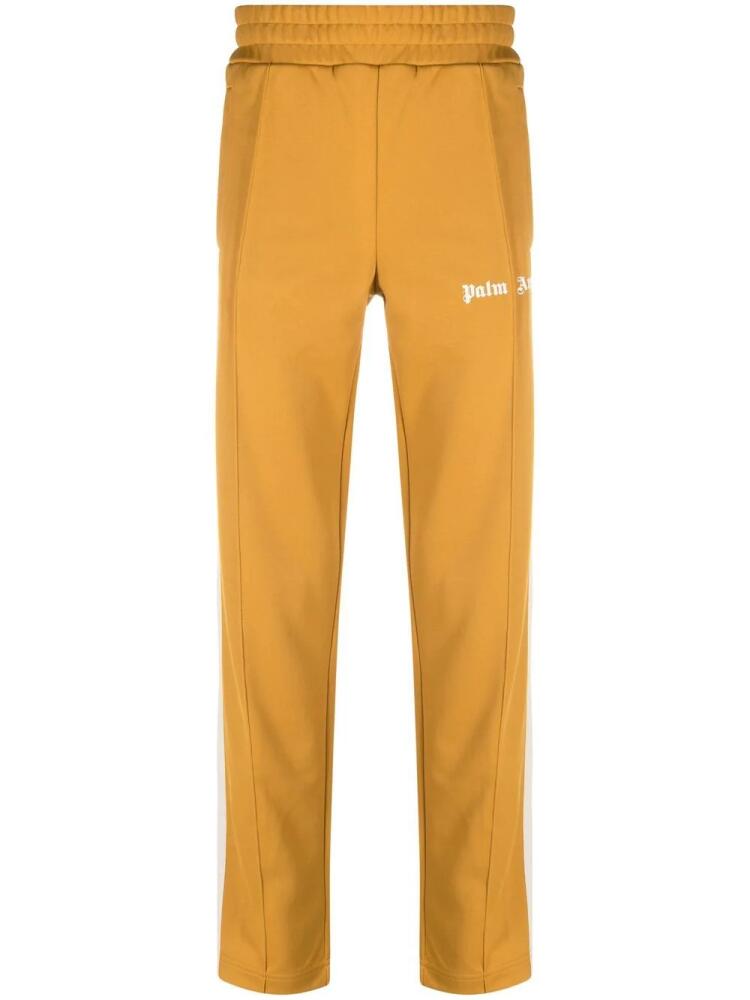 Palm Angels logo-print track pants - Yellow Cover