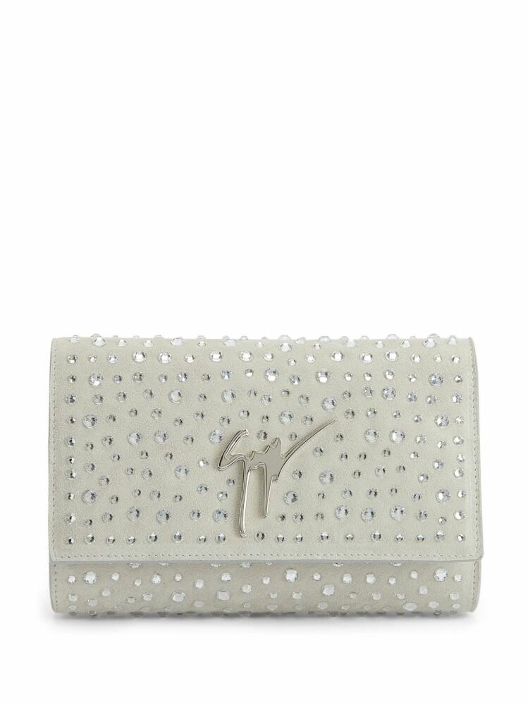 Giuseppe Zanotti Cleopatra crystal-embellished clutch bag - Grey Cover