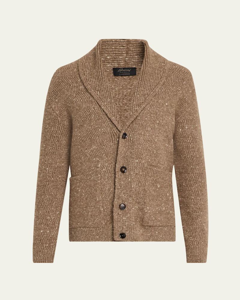 Brioni Men's Melange Wool Cardigan Cover