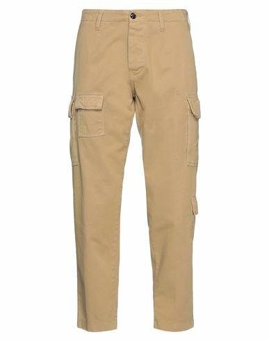 (+) People Man Pants Camel Cotton, Elastane Cover