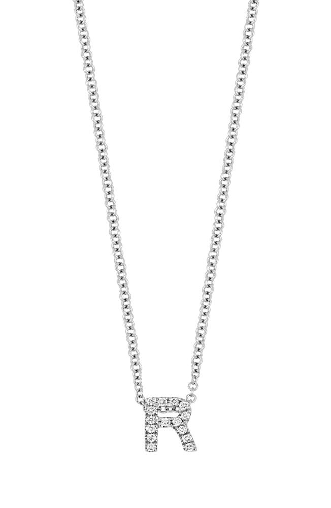 Bony Levy 18k Gold Pavé Diamond Initial Pendant Necklace in White Gold - R Cover