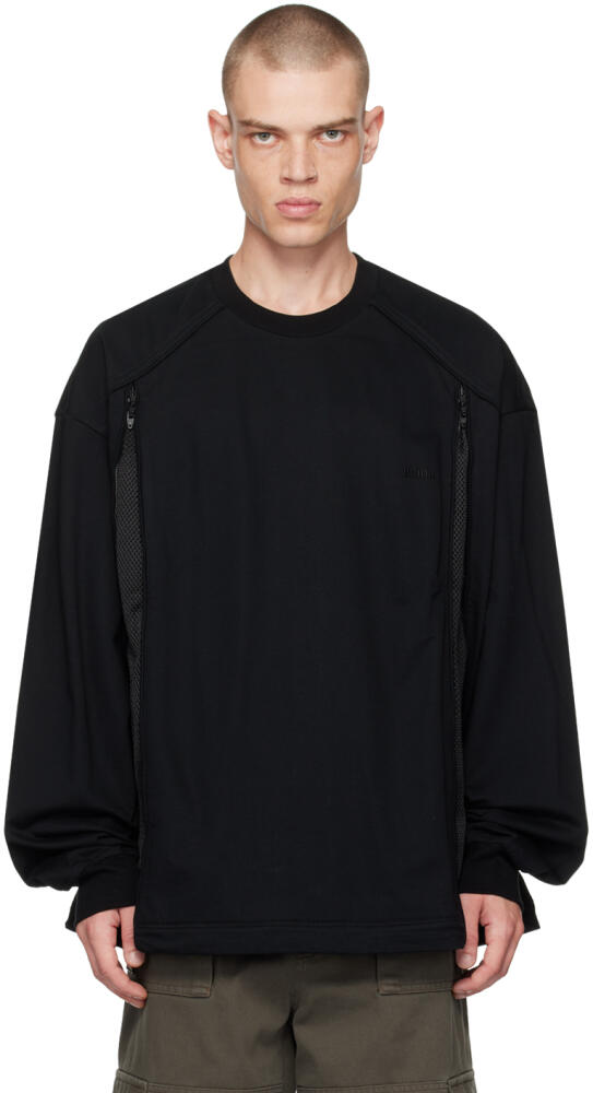 Juun.J Black Paneled Sweatshirt Cover