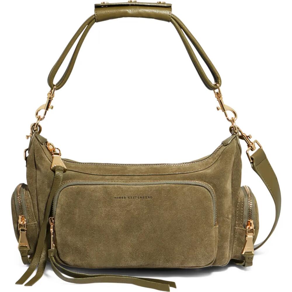 Aimee Kestenberg Away We Go Suede Shoulder Bag in Kelp Suede Cover