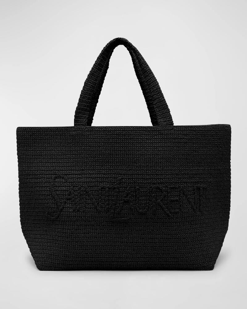 Saint Laurent East-West Logo Raffia Tote Bag Cover