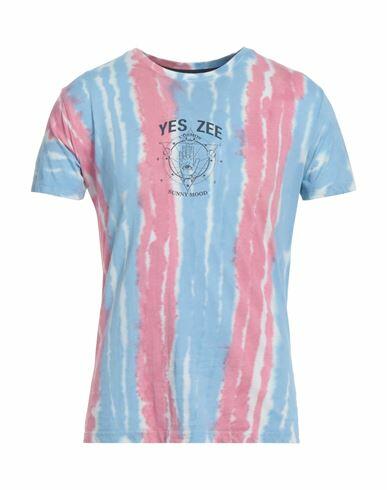 Yes Zee By Essenza Man T-shirt Light blue Cotton Cover