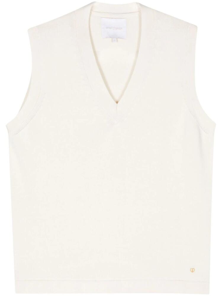 SEVEN GAUGE organic cotton sleeveless jumper - White Cover