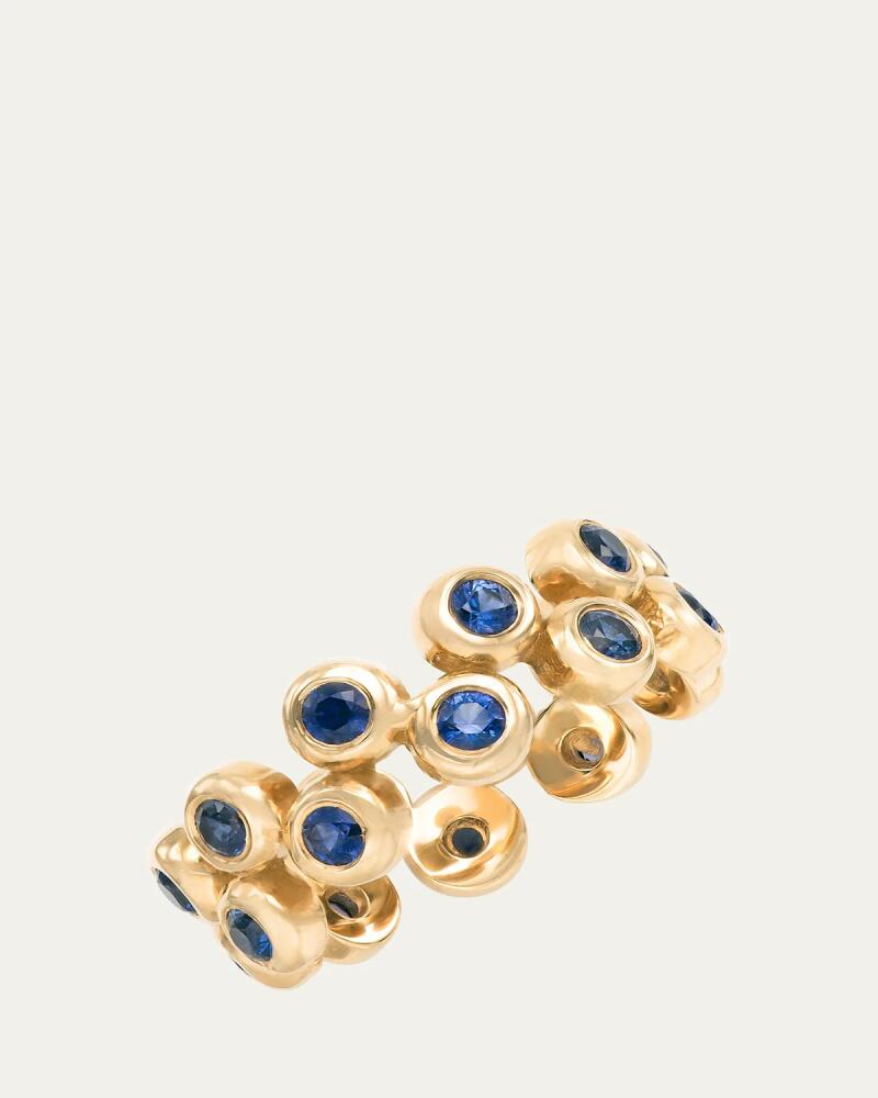 Audrey C. Jewels 14K Yellow Gold Floating Ring Set with Blue Sapphires Cover