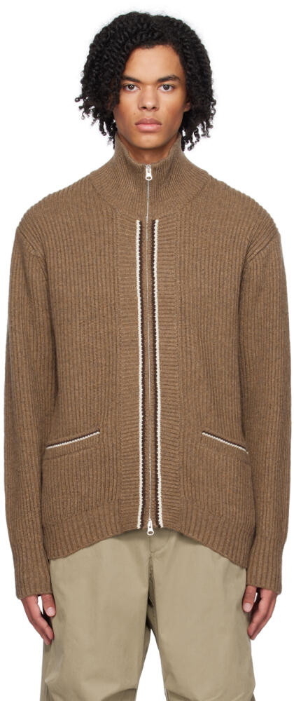 BEAMS PLUS Brown Zip Cardigan Cover