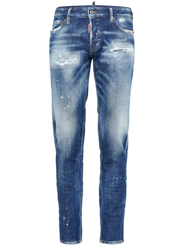 DSQUARED2 paint-splatter straight-leg jeans - Blue Cover