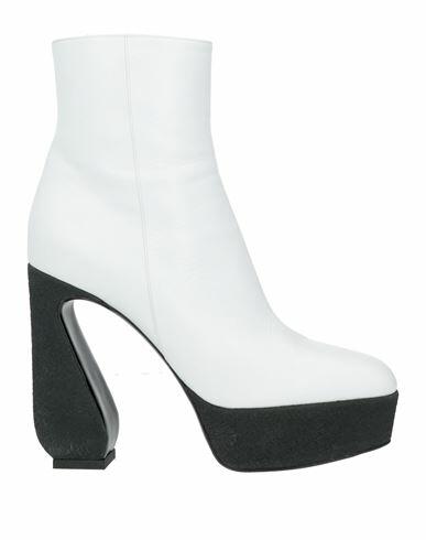 Si Rossi By Sergio Rossi Woman Ankle boots White Soft Leather, Textile fibers Cover