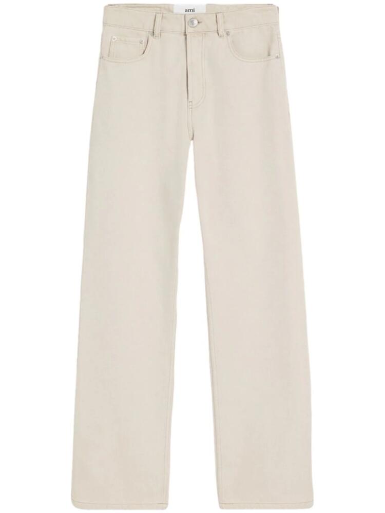 AMI Paris logo-patch cotton jeans - Neutrals Cover