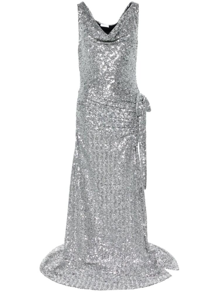 Rabanne sequin-embellished asymmetric gown - Silver Cover