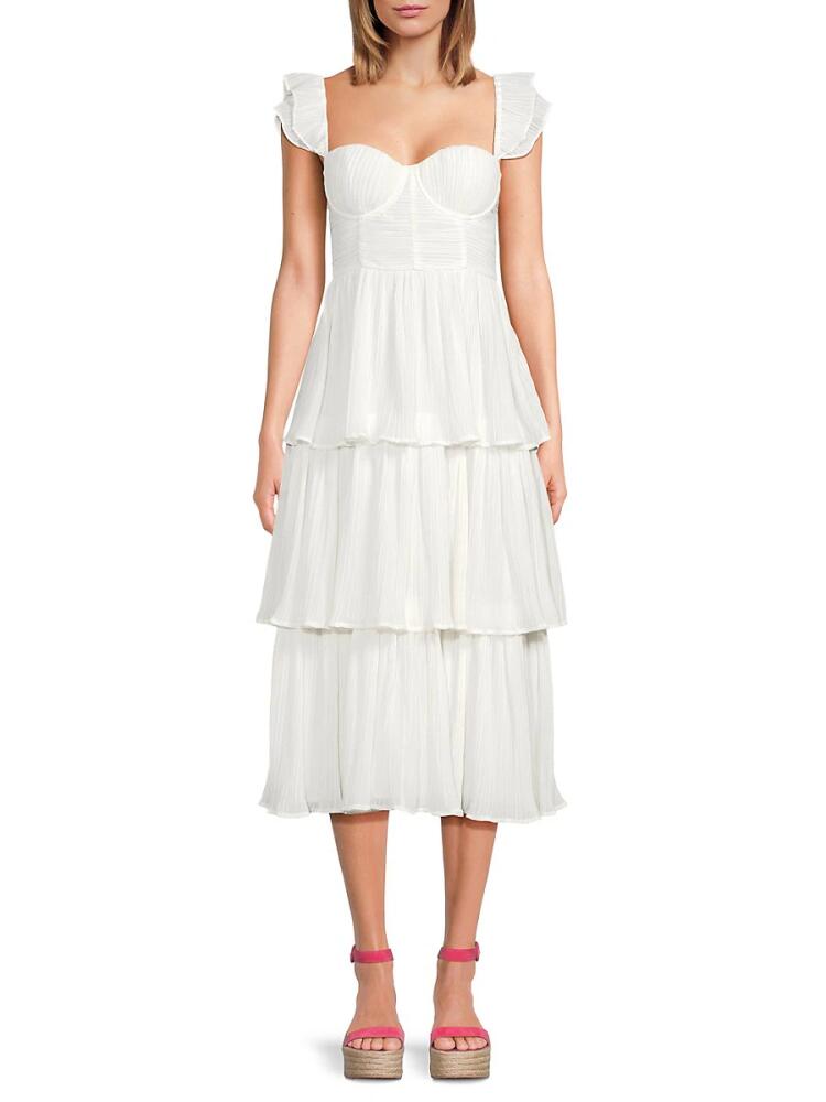 Rachel Parcell Women's Flutter Bustier Midaxi Dress - Antique White Cover