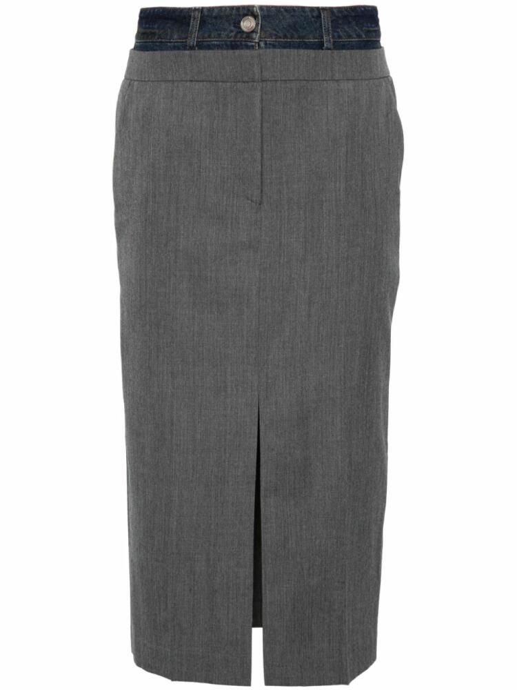 Juun.J layered midi skirt - Grey Cover