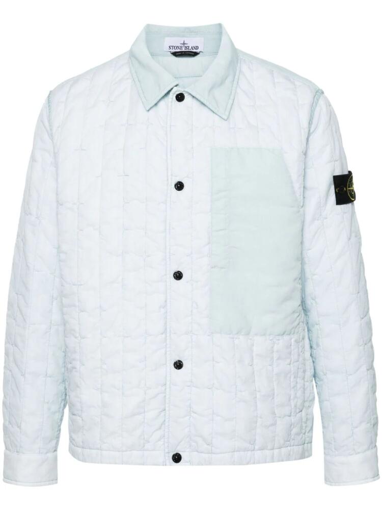 Stone Island Compass-badge quilted jacket - Blue Cover