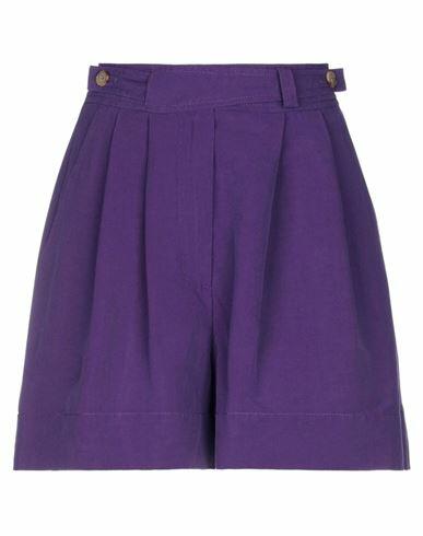 Jucca Woman Shorts & Bermuda Shorts Purple Cotton, Linen Cover