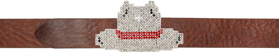 Maison Margiela Brown Crystal-Cut Belt Cover