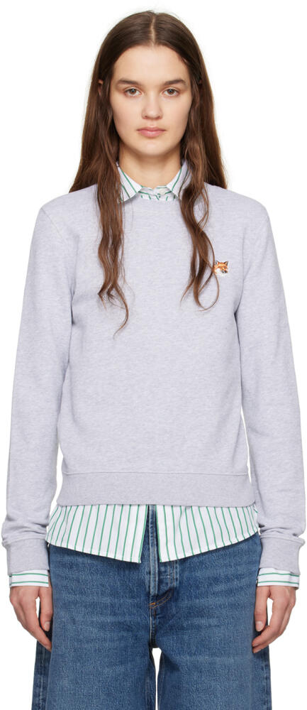 Maison Kitsuné Gray Fox Head Sweatshirt Cover