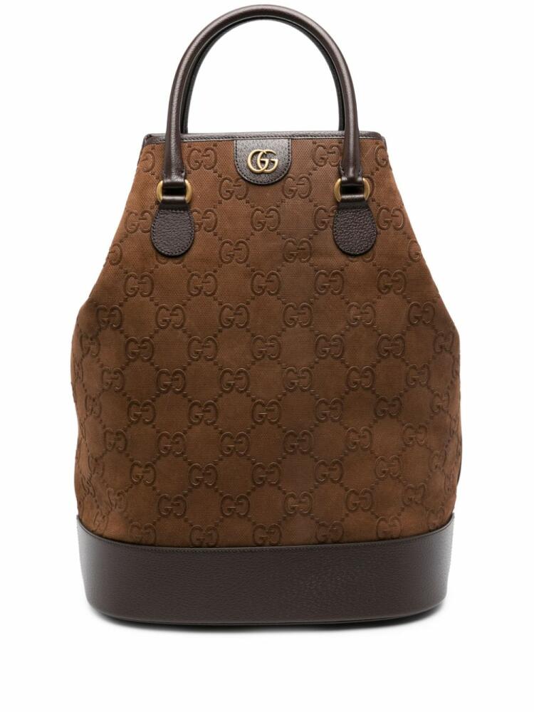 Gucci GG suede duffle bag - Brown Cover