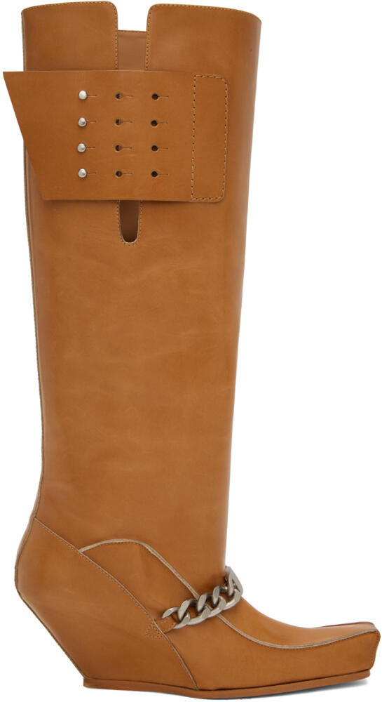 KNWLS Tan Curb chain Tall Boots Cover