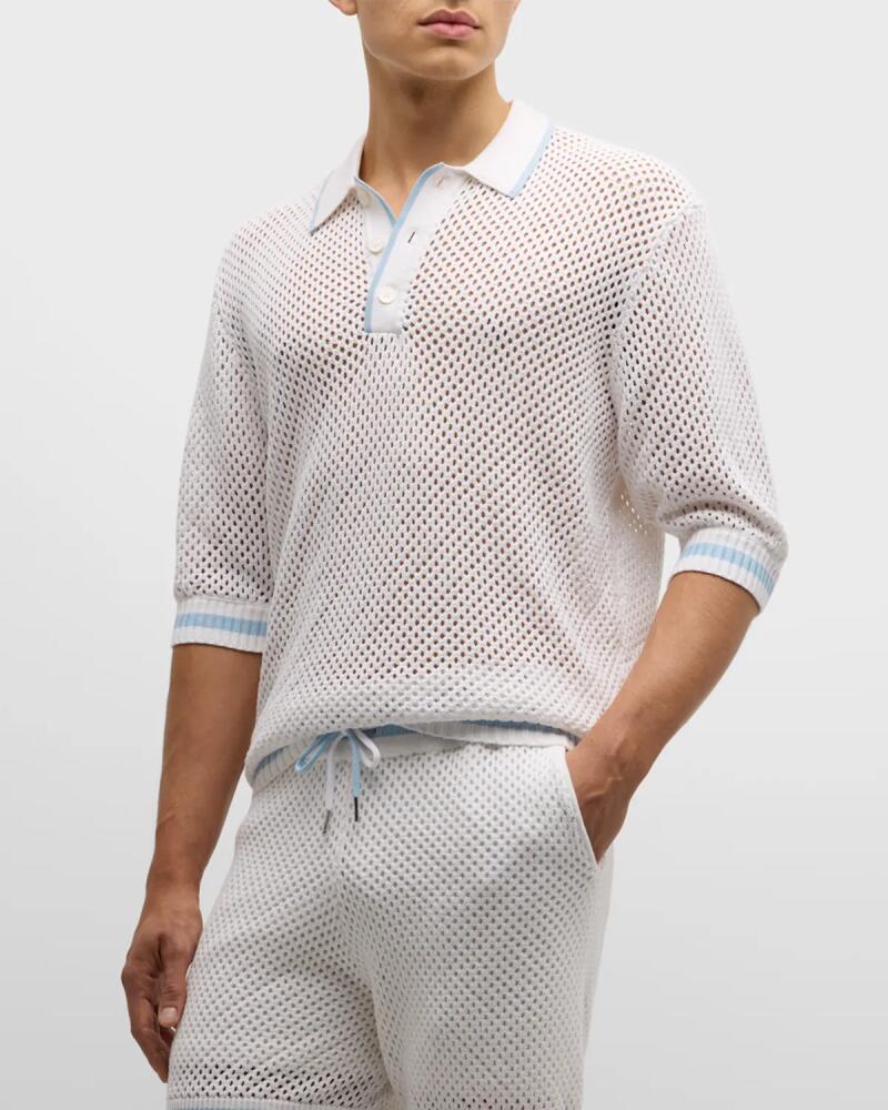 SER.O.YA Men's Zane Crochet Polo Shirt Cover