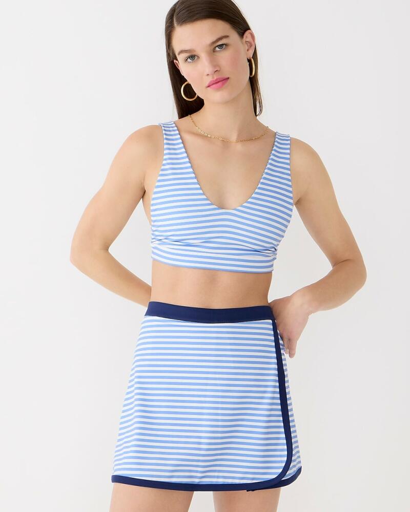 J.Crew CloudStretch V-neck sports bra in reversible stripe Cover