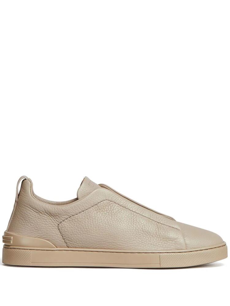 Zegna Triple Stitch leather sneakers - Neutrals Cover