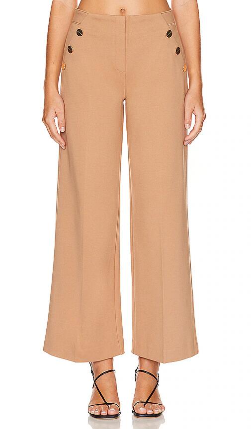 SPANX Ponte Button Front Wide Leg Pant in Brown Cover