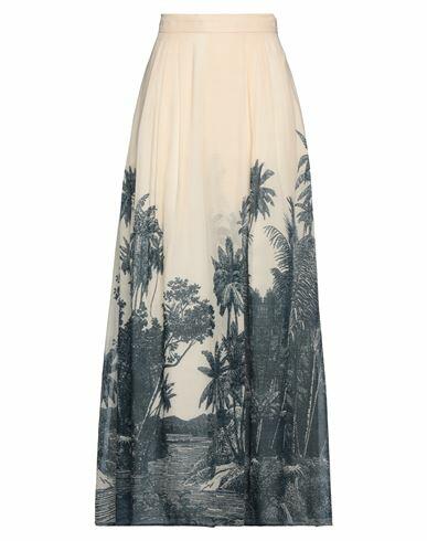 Max Mara Studio Woman Maxi skirt Beige Cotton, Silk Cover