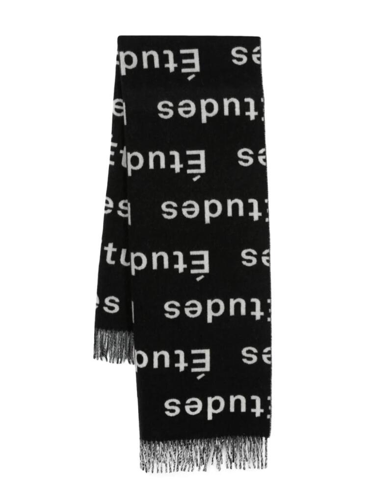 Etudes Magnolia logo-print scarf - Black Cover