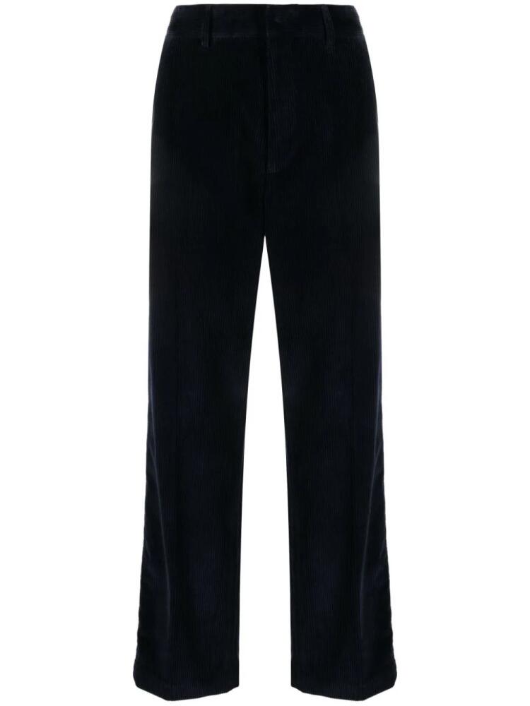 Palm Angels crochet-stripe cotton corduroy trousers - Blue Cover