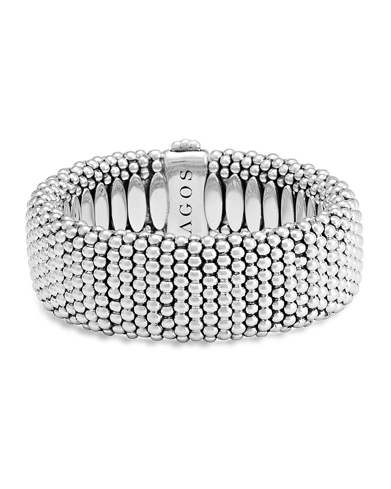 Lagos Sterling Silver Caviar Wide Bracelet Cover