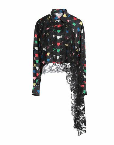 Msgm Woman Shirt Black Polyester, Cotton, Polyamide Cover