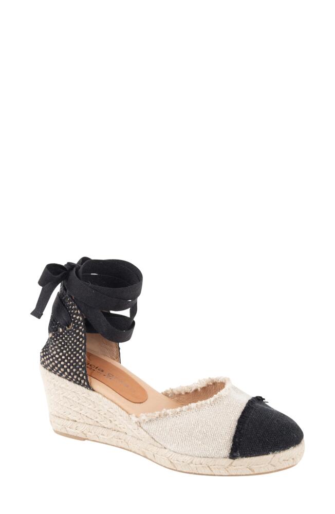 patricia green Elle Cap Toe Ankle Tie Espadrille in Natural/Black Cover