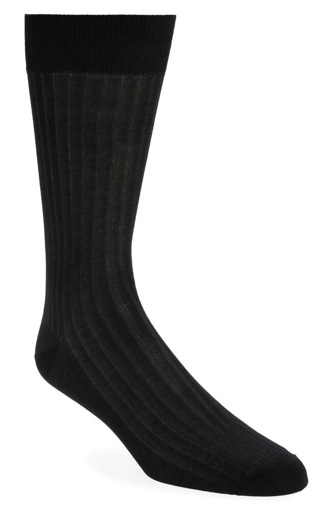 Canali Vanise Ribbed Cotton Dress Socks in Charcoal Cover