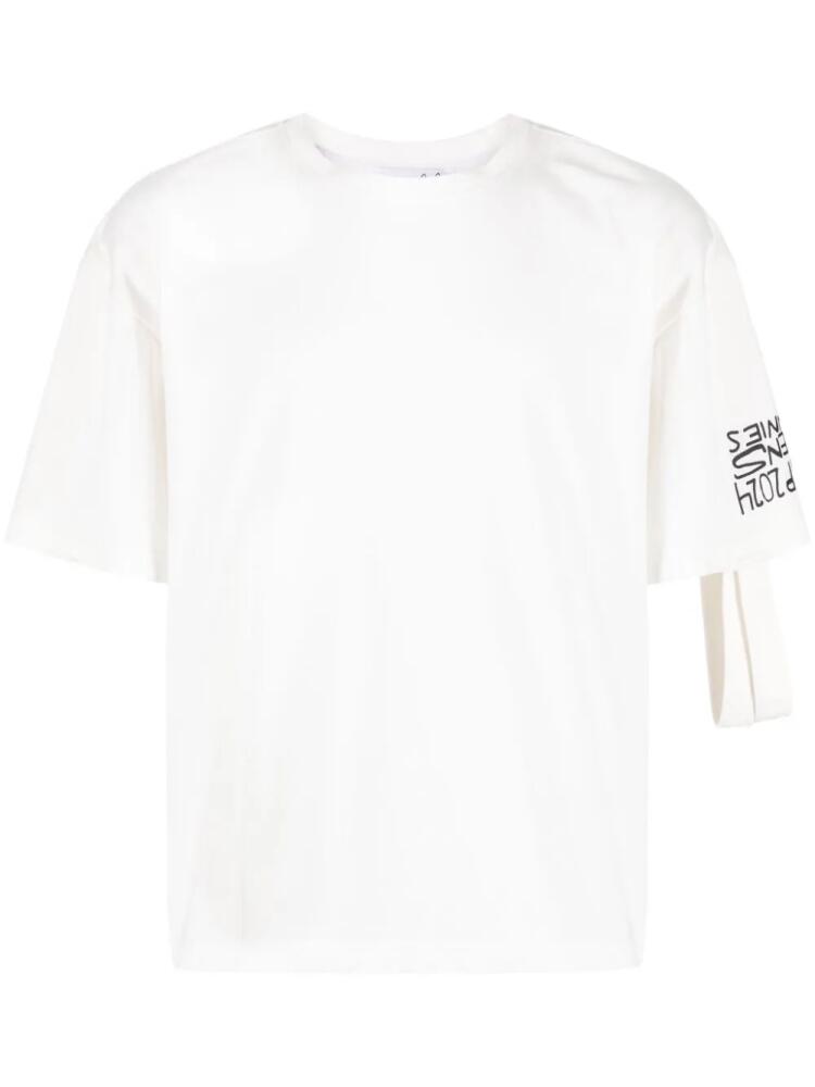 Natasha Zinko camping-slogan convertible t-shirt - White Cover