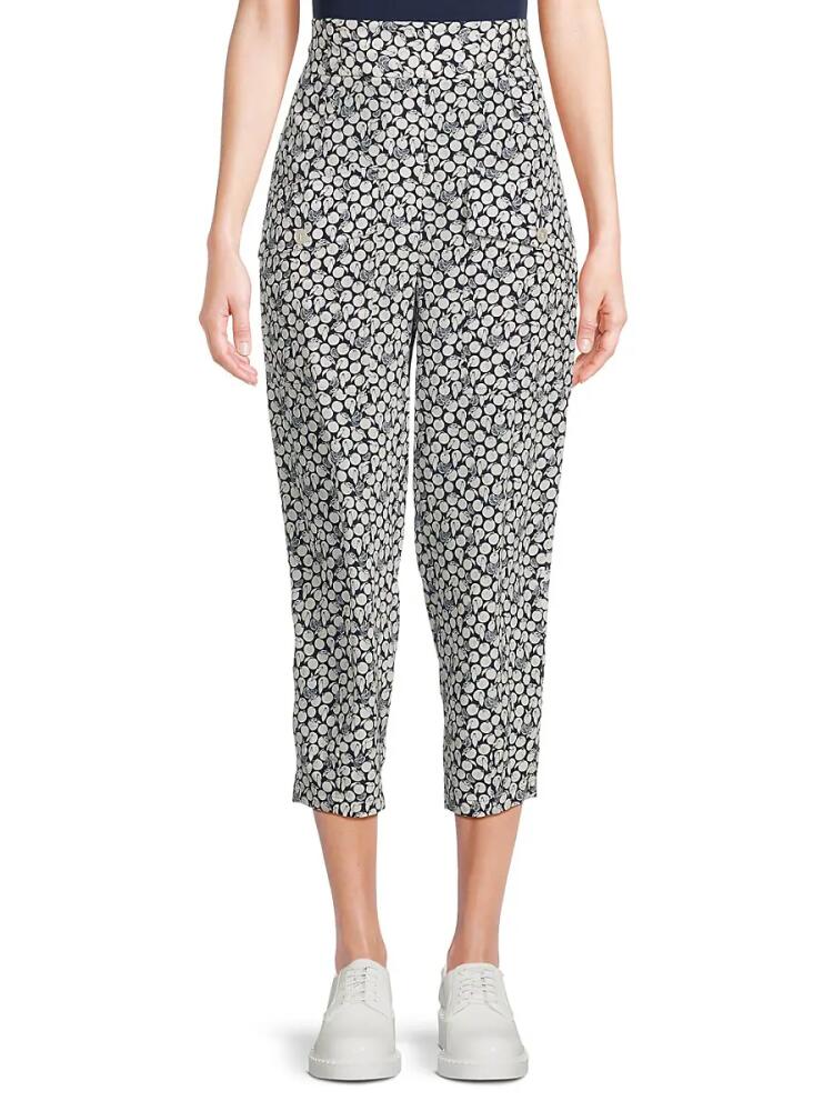 Stella McCartney Women's Print Cropped Silk Pants - Ink Cover