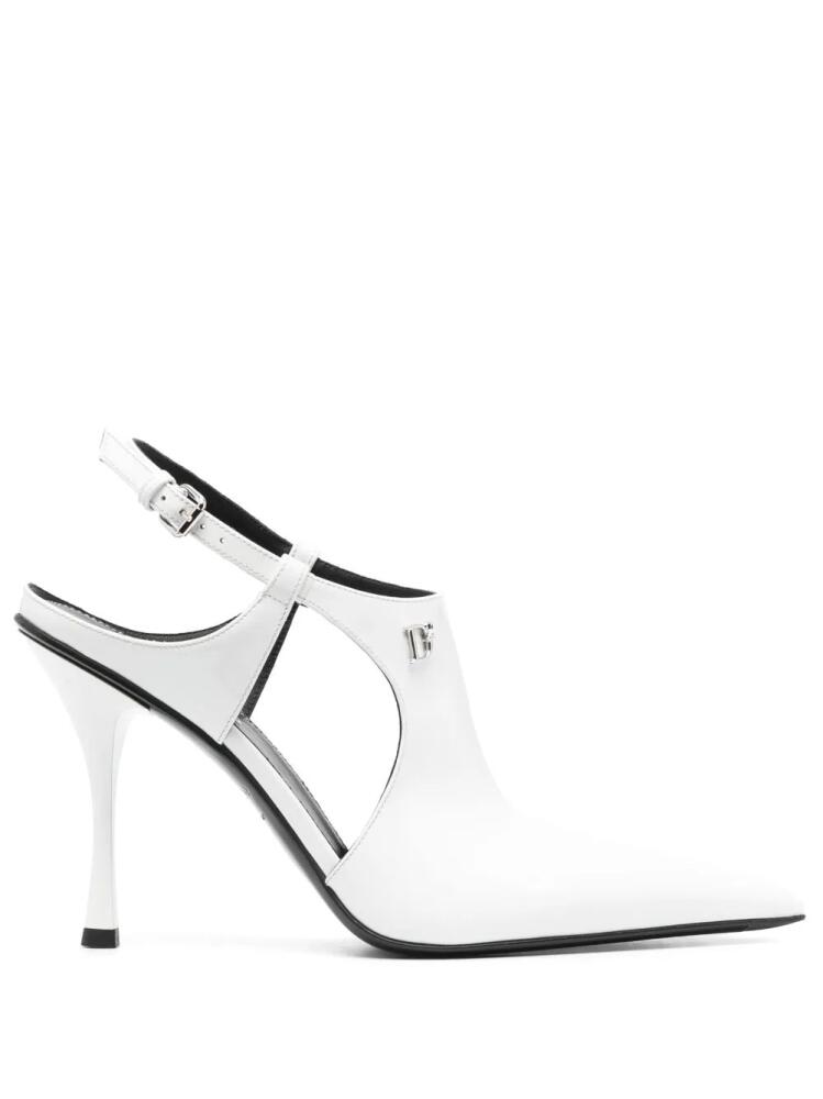 DSQUARED2 115mm slingback leather pumps - White Cover