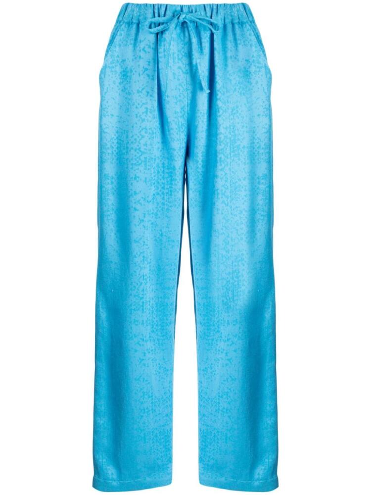 Bambah Torin abstract-print linen lounge trousers - Blue Cover