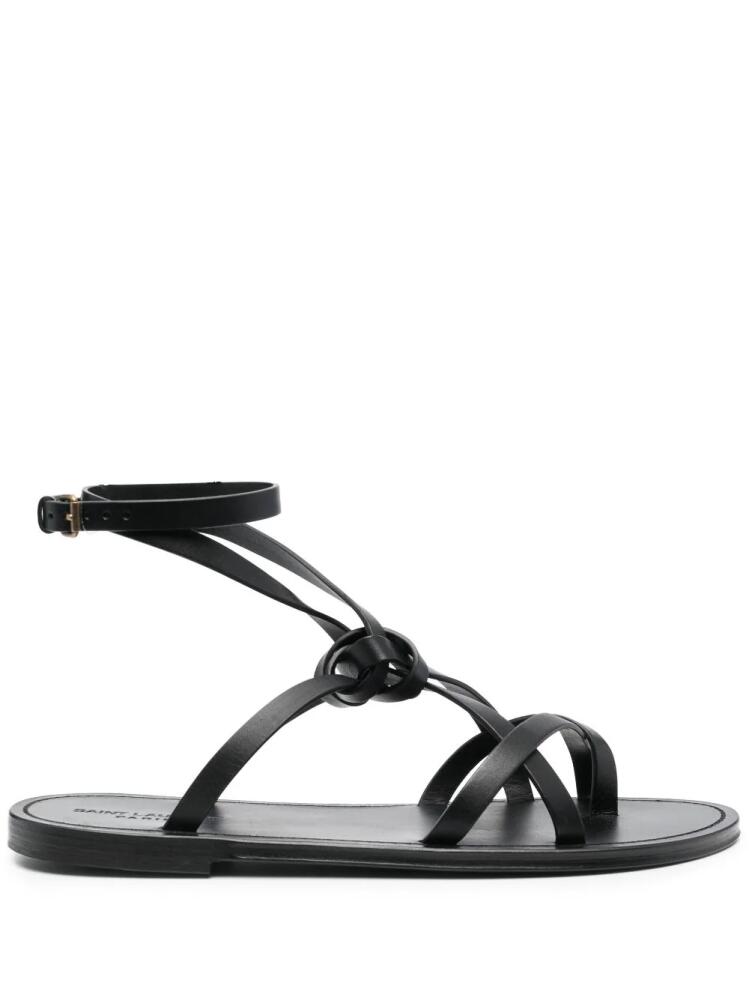 Saint Laurent Santo knotted flat sandals - Black Cover