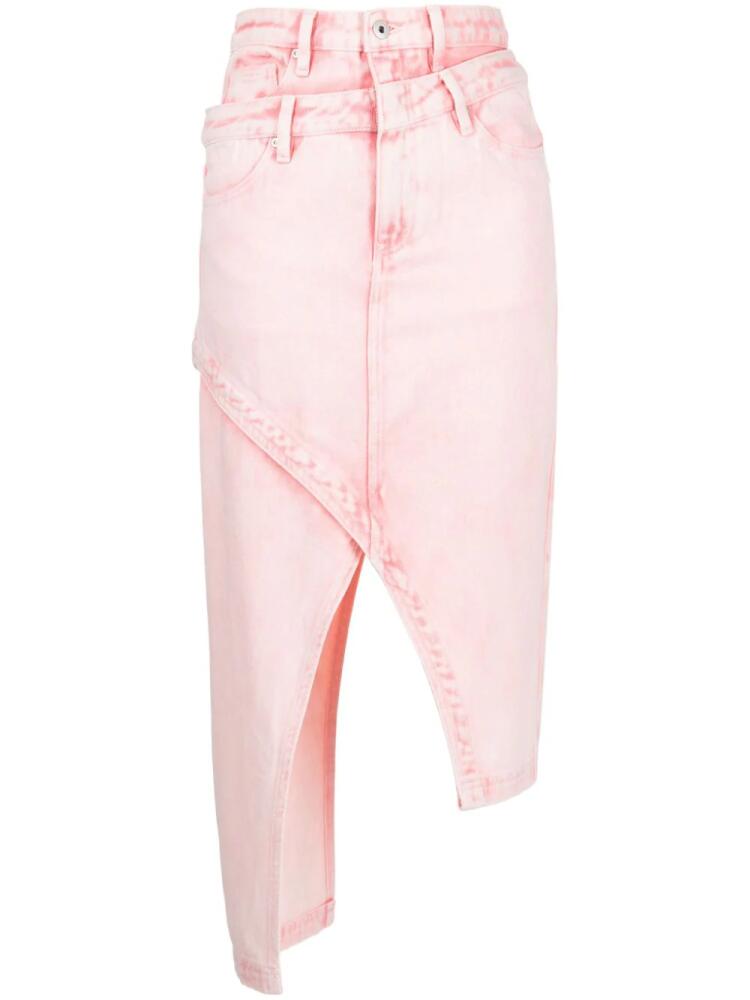 Feng Chen Wang asymmetric layered-waist skirt - Pink Cover