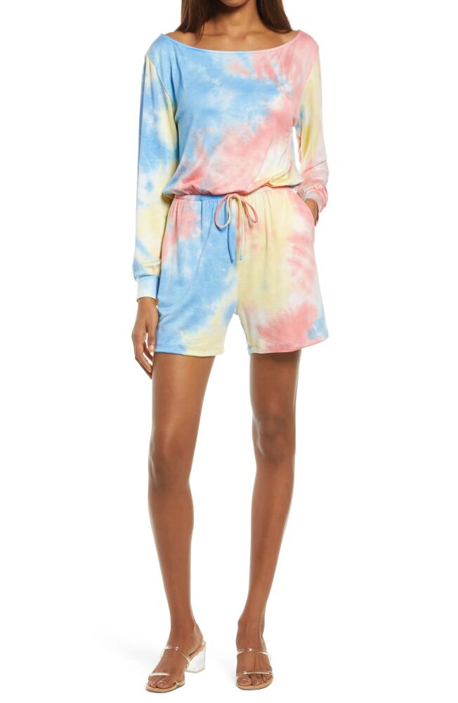 Fraiche by J Tie Dye Long Sleeve Romper in Multi Cover