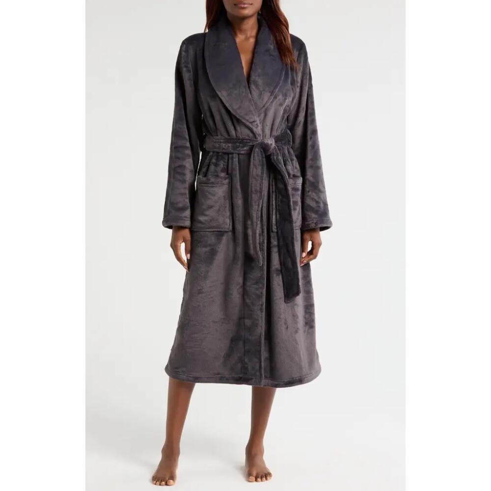 Nordstrom Shawl Collar Plush Longline Robe in Grey Stonehenge Cover